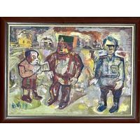 Акулов В.И. "Натации для Каудилио", 2019г. Картон, акрил. Размер 48/33,5 см.