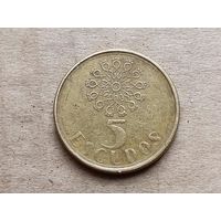 Португалия 5 эскудо, 1991г. (D-107)