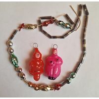 Елочные мини игрушки из теребовлянского редкого набора Малютка