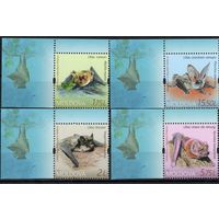 Молдова 2017. Фауна. Летучие мыши. 4 марки с угловым полем(629)