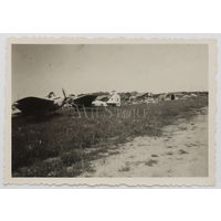 Советские бомбардировщики СБ-2 на аэродроме. Немецкое фото.