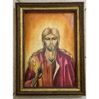 Почицкий В.В (dr.Klein) Ранний двухсторонний "Вседержитель и Богоматерь". Бумага , смешанная техника. Размер 20х28,5 см.