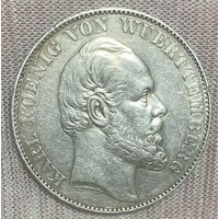 Монета 1 союзный талер. 1871 год. Победоносное завершение Франко-прусской войны. Вюртемберг. Карл I