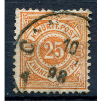 Королевство Вюртемберг - 1890г. - 25 Pf - 1 марка - гашёная [Mi 57]. #1-Wu-12-A-1