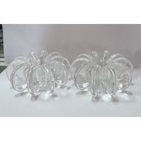 Подсвечники стеклянные фирмы  Rosenthal  70-е годы Германия. Высота 5 см. Диаметр 11 см. Фирменный знак снизу.