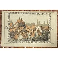 Нодгельд 10 пфеннигов 1921 год. Брауншвейг. Веймарская республика