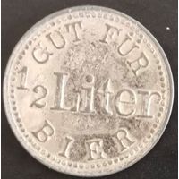 Довоенный немецкий пивной жетон.