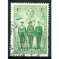 Австралия - 1940г. - участие австралийцев во Второй Мировой войне, 1 P - 1 марка - гашёная [Mi 156]. #3-WB-85-A-2