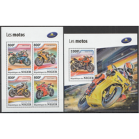 Нигер, 2018г,  Мотоциклы BL+KB   MNH
