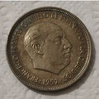 Испания 5 песет, 1957 (75 внутри звезды (1975) (14-7-2)