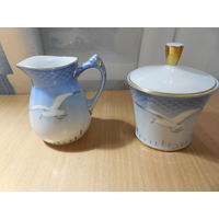 Молочник-сливочник, сахарница. Копенгаген.