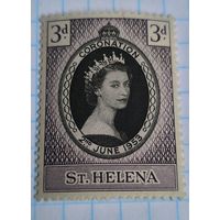 БРИТАНСКИЕ КОЛОНИИ ОСТРОВ СВЯТОЙ ЕЛЕНЫ  1953 ГОД КОРОНАЦИЯ ЕЛИЗАВЕТЫ II