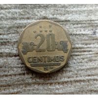 Werty71 Перу 20 сентимо 1993 с точками