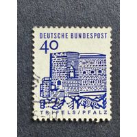 Германия 1964. Здания Германии 12 века. Крепость Трифельс в Пфальце