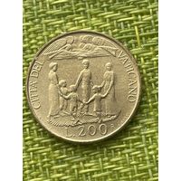 Ватикан 200 лир 1996 г