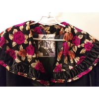 Куртка с цветным воротником, удлиненная, р.52-54, б.у, теплая