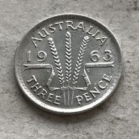 Австралия 3 пенса 1963 Елизавета II - серебро 0,500