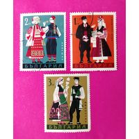 Болгария. Костюмы. ( 3 марки ) 1968 года. 6-14.