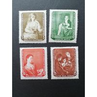 ГДР 1959 Неполная серия марок "Картины из Дрезденской картинной галереи возвращенные из СССР в ГДР" (чистые* с наклейками) Mi.693-697 каталог 1.40 евро