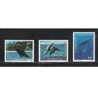 Полинезия -1994 (Мих.650-652) , ** , Морская фауна, Дельфины, Киты(полная серия)