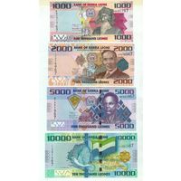 Сьерра Леоне 1000/2000/5000/10000 леоне 2021 год, UNC. набор 4 шт.