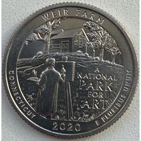 США 25 центов (квотер) 2020 г. S. Ферма Дж. А. Вейра. Штат Коннектикут