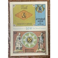 Нотгельд 10 х 2 пфеннигов 1921 год. Пёснек,. Веймарская республика