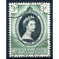 Британские колонии - Тристан-да-Кунья - 1953г. - коронация королевы Елизаветы II - 1 марка - полная серия, гашёная [Mi 13]. #2-Bc-62-A-1
