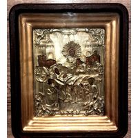 Редкая!!! Красота!!! Старинная икона Успение Пресвятой Богородицы. 1869 г. 84 проба.