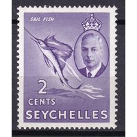 93.BrKSe. Великобритания. Колонии. Сейшельские острова. Георг VI. Местные мотивы. 2C. 1952 г. Mi.#154.*