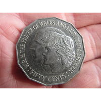 Австралия. 50 центов, 1981 Свадьба Принца Чарльза и Леди Дианы. С 20 копеек. Распродажа коллекции. Смотрите другие лоты.