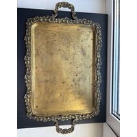 Старинный поднос латунь