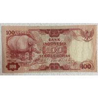 Индонезия 100 рупий 1977 год. Носорог