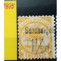 SAMOA САМОА\120в\ 1895, Ми 19а, пальмы надпечатка