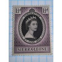 БРИТАНСКИЕ КОЛОНИИ СЬЕРРА-ЛЕОНЕ  1953 ГОД КОРОНАЦИЯ ЕЛИЗАВЕТЫ II
