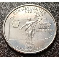 США 1/4 доллара, 1999 Квотер штата Пенсильвания    D     ( 1-4-7 )