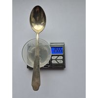 Чайная ложка, в блеске, ЛЮ2 (Ленинградская ювелирная фабрика, 1962 года). Вес 25,55 грамм. Серебро 875, звезда. Не чищена. 9