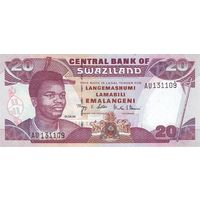 Свазиленд 20 эмалангени образца 2004 года UNC p30b