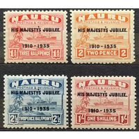 Британские колонии. Науру 1935 г. SG40-43 полная серия MNH/MLH
