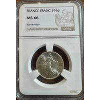 1 франк Франция 1916 слаб MS66
