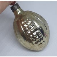 Ёлочная игрушка Бутон Серебро, стекло. СССР