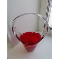 Корзинка красное стекло, Неманская Нить А. Федоркова