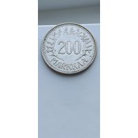 200 марок Финляндия 1956 года. Серебро 500. Монета не чищена. 45068
