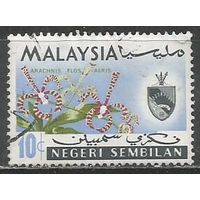 Малайские штаты(Негри Самбилан). Орхидея Арахнис. Герб. 1965г. Mi#83.