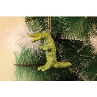 Ёлочная игрушка папье-маше, "Крокодил".