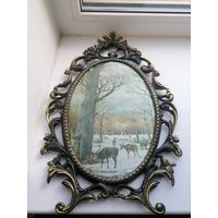 Шелкография в латунной рамме, большая