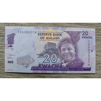 Werty71 Малави 20 квача 2020 UNC банкнота Рыба