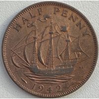 Великобритания 1/2 пенни 1942 г.