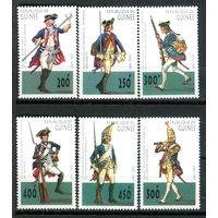 Гвинея - 1997г. - Прусская униформа 18 века - полная серия, MNH [Mi 1652-1657] - 6 марок