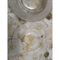 Набор тарелок обеденных из прозрачного стекла 6 шт.